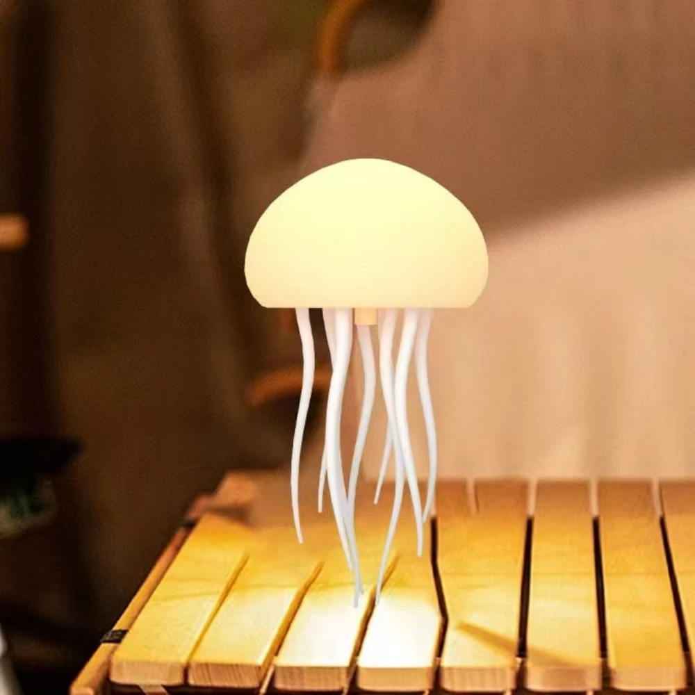 Dancing Jellyfish Lava Lamp LED RGB Color Changing Jelly Fish Night Light Floating Bedside Lamp for Kids Adults