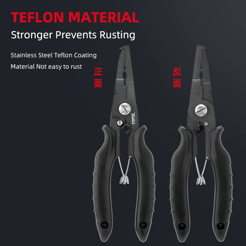 Saltwater Resistant Fishing Gear Fishing Needle Nose High Quality  Fishing Pliers Braid Scissors and Split Ring Pliers (New Jaw)