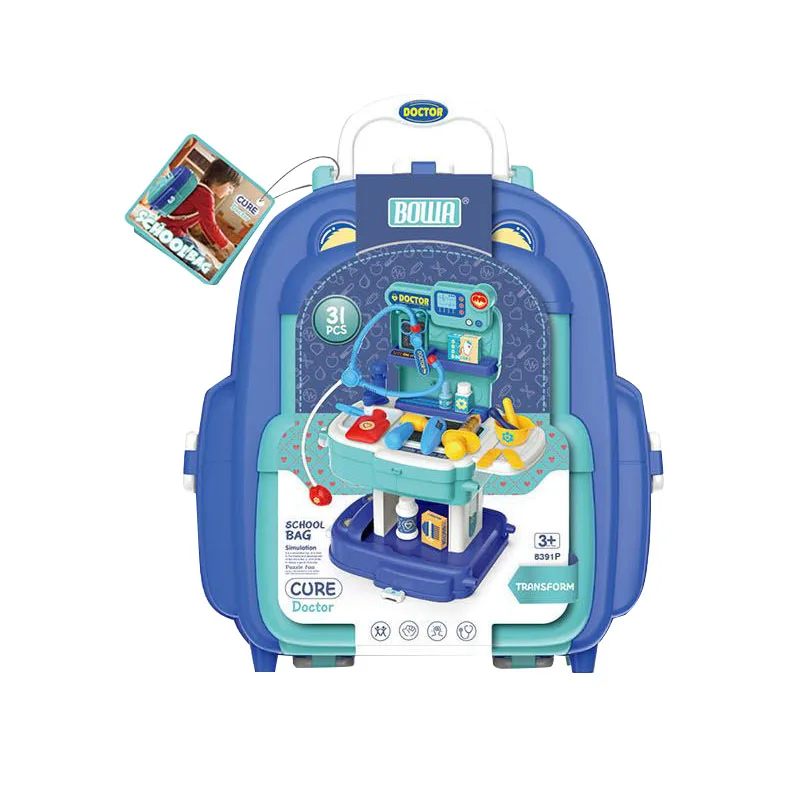 2020 hot selling DIY medical equipment school bag 31PCS simulation cure doctor set toy