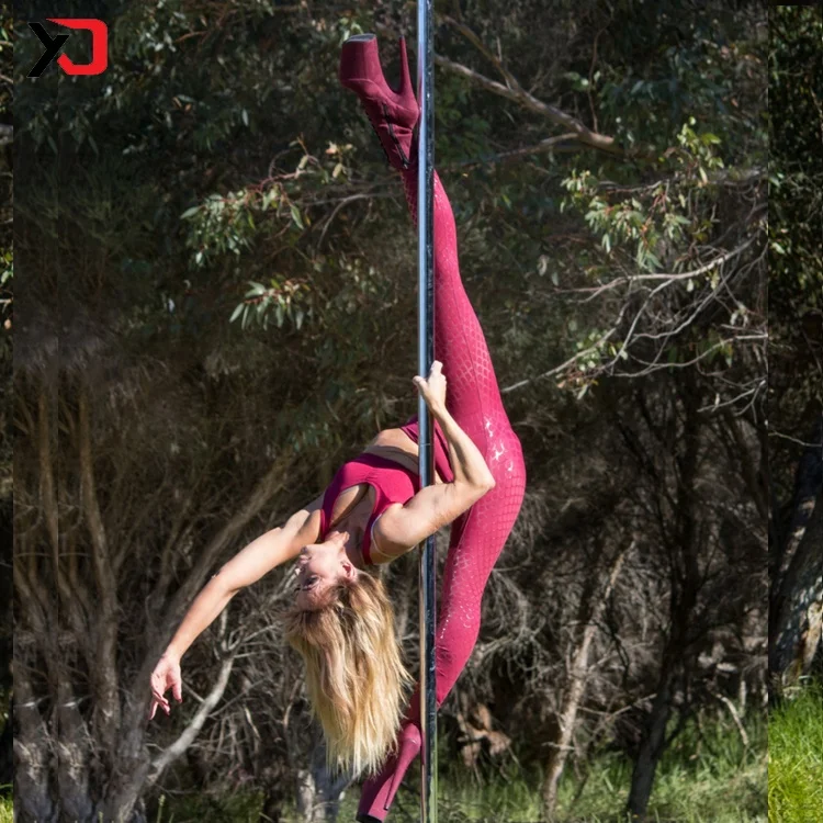 XD Women Sexy Pole Wear High Waist Maroon Mermaid Sticky Pole Dance Leggings