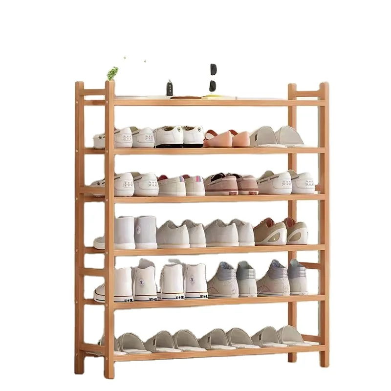6 Tier Stackable Space Save Shoes Stand Shelf Rack Organizer Arrival Bamboo New Living Room Furniture Modern MDF Shoes Rack