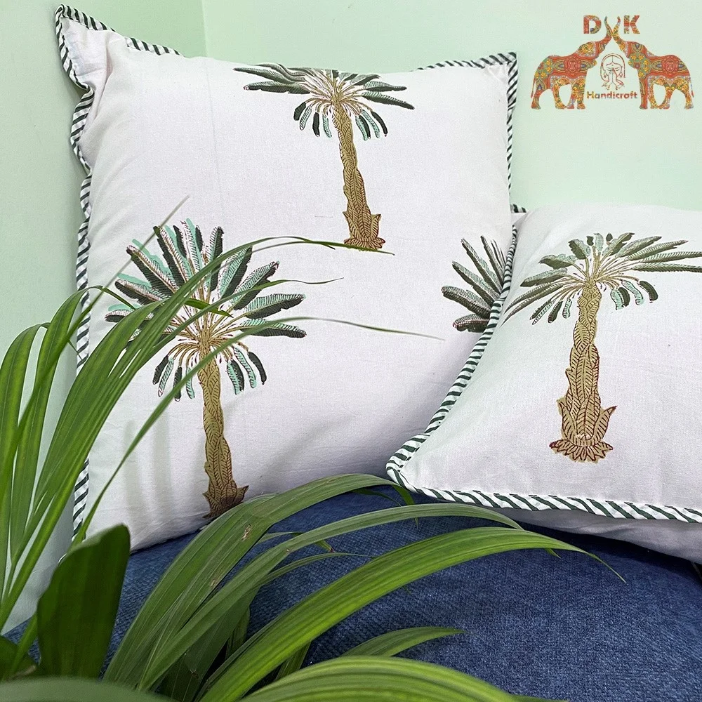 Luxury cushion cover cotton hand block print cushion cover sofa car home hand made cushion cover