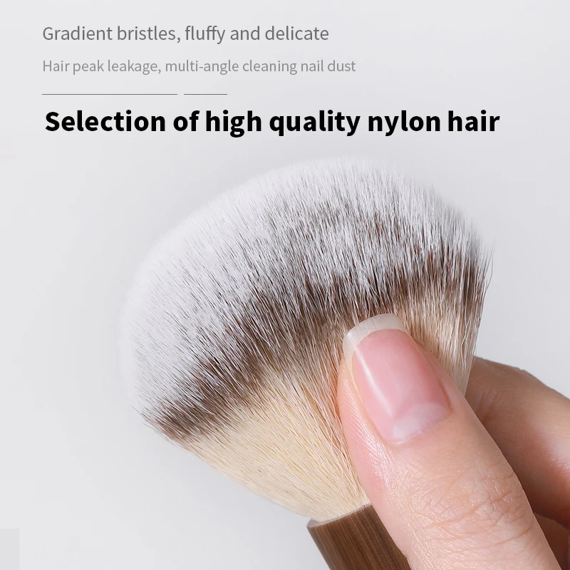 Wholesale Short Nylon Wool Wooden Nail Cleaning Brush Nail Dust Cleaning Brush