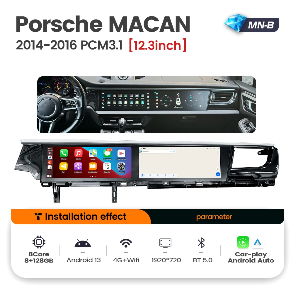 Mekede  MNB 12.3inch dual IPS screen android car radio auto electronics 4G WIFI GPS for Porsche MACAN 2014 2015 2017