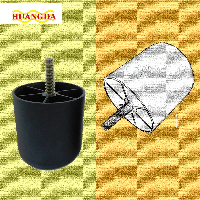 Простота установки, 2,4 дюйма, круглые короткие ножки для мебели, пластиковые ПВХ винтовые ножки мебели, кожаный большой диван, набор ножек