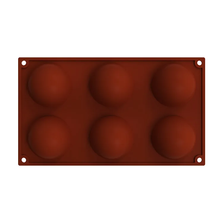 Силиконовые 6 отверстий купольная круглой формы торт полусферической шоколад Желейный Пудинг Пресс-формы для выпечки