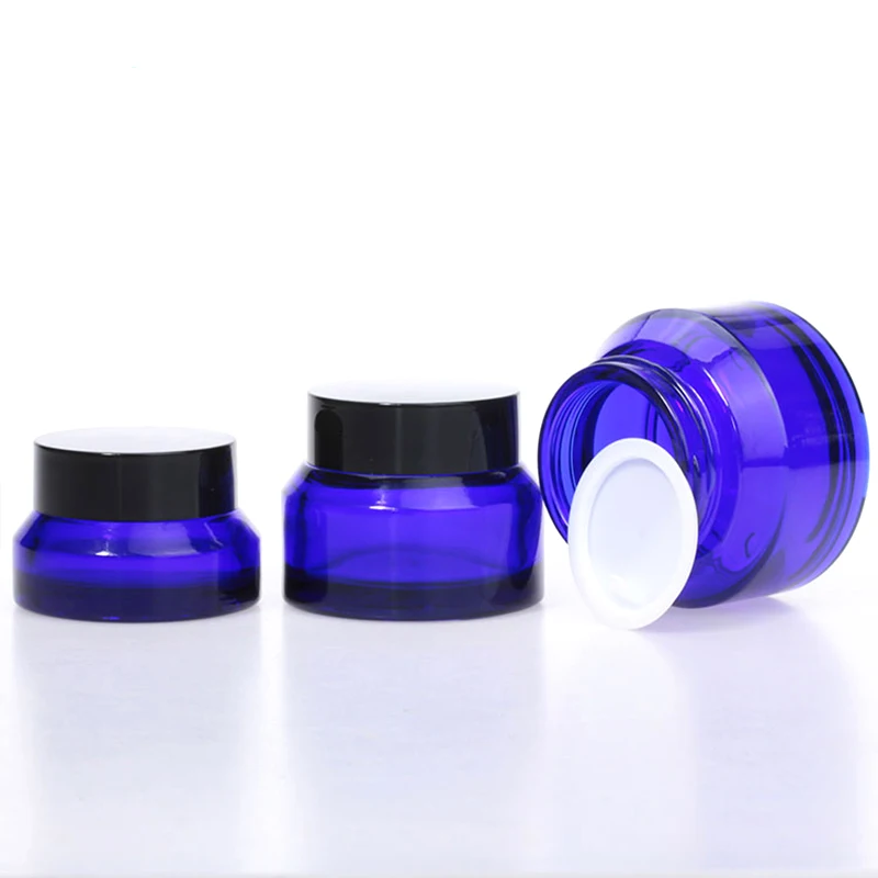 High Quality Sloping-shoulder Colored Personal Skincare Packaging Bottle 30g 50g Cosmetic Face Cream Glass Jars