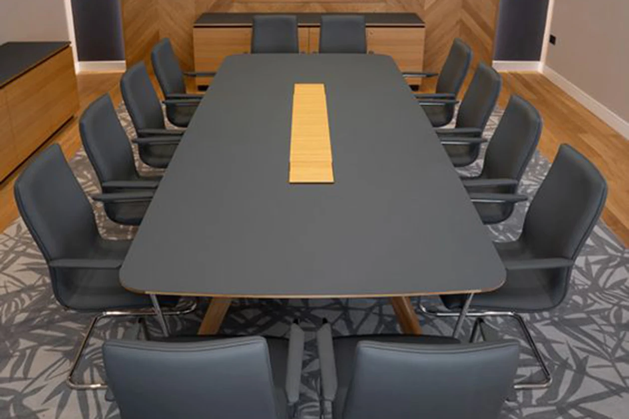 Seminar Table And Chair Set Wooden Veneer Surfaces Customized Conference Table Conference Table