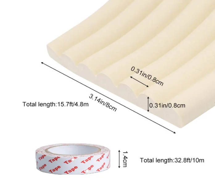 Baby Proofing Edge Guards 15.7 ft Extra Wide Edge Protectors with Adhesive Tapes for Table desk