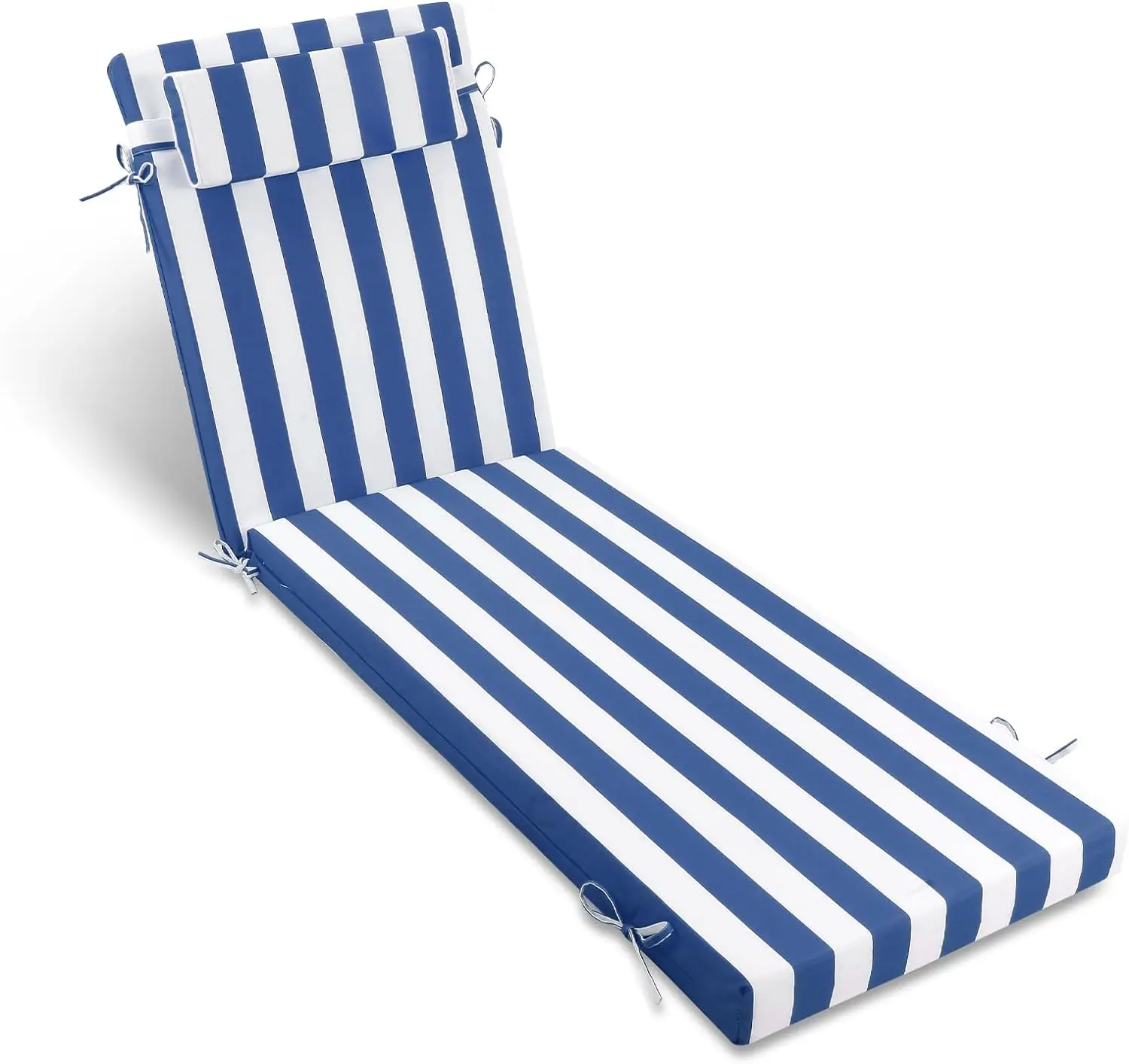 Foldable Outdoor Garden and Beach Chair with Waterproof Pool Lounge Cushion Rectangle Quilted Hotel Bed Pillow for Beach Pool