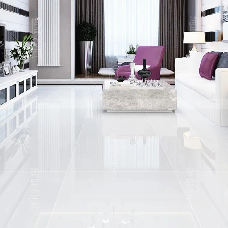 Hot Sale 60x60 Porcelanto Glossy Ceramic Tile Floor Standard White Marble Porcelain Tiles for Laundry Bedroom Modern Style