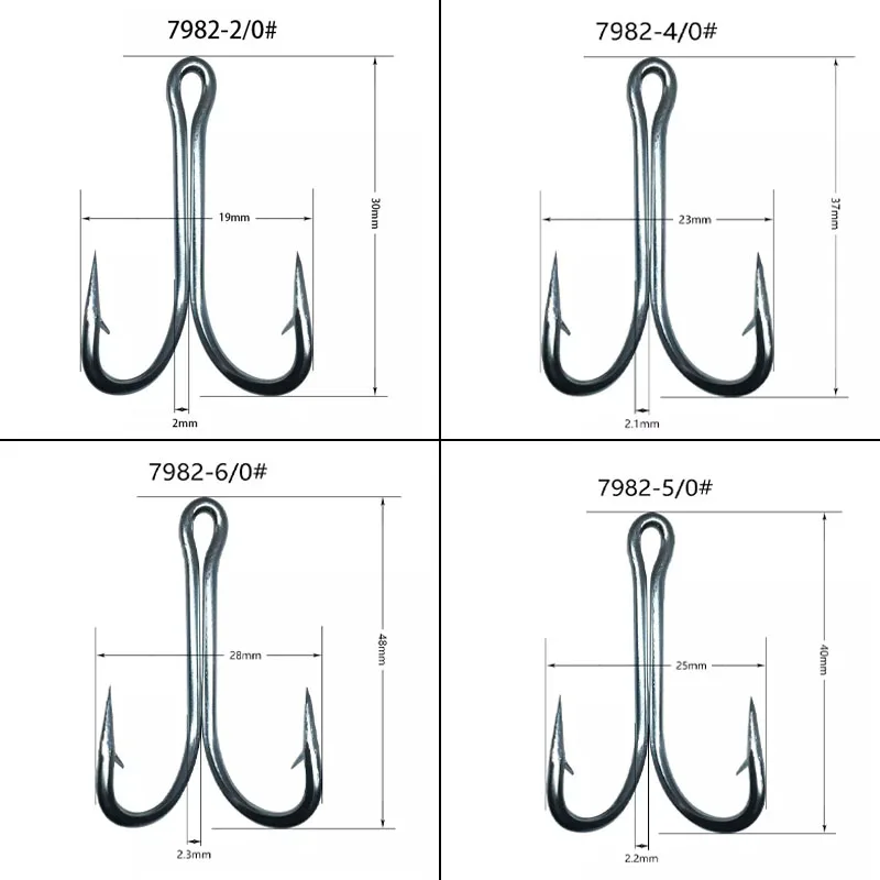 Size 2/0# -9/0# High quality stainless steel material double hook-SS7982