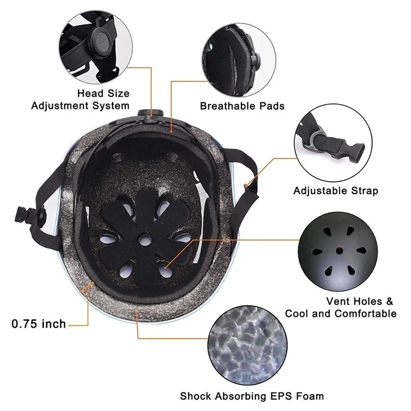 Kids Ventilation Adjustable Helmet Kids Boys Girls Multi Sport Helmet Skateboard Roller Skateing Bicycle Scooter Bike Helmet