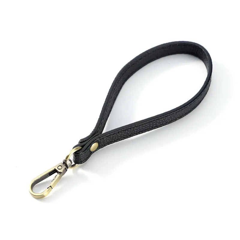 Оптовая продажа короткий ремешок на запястье из искусственной кожи для кошелька металлический Бронзовый зажим клатч сумка с ручкой