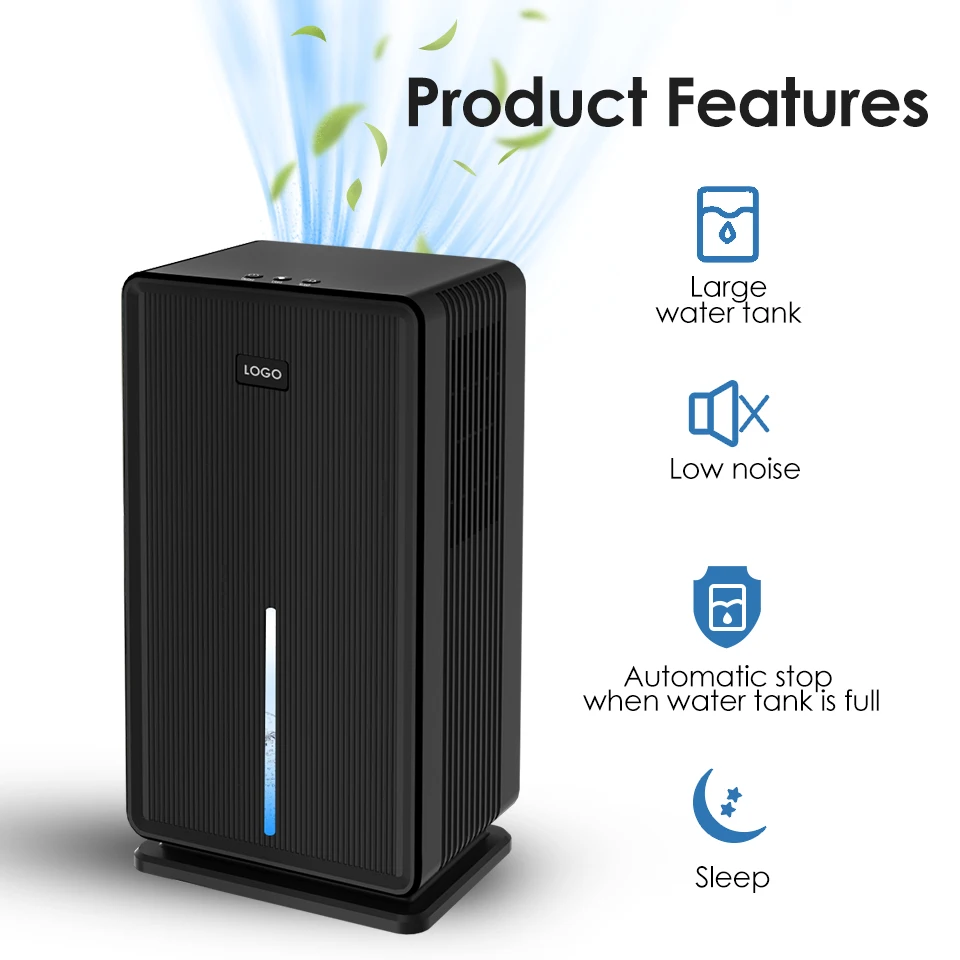 Ultra- Quiet Clothes Dryer Portable Electric Rechargeable Small Dehumidifier 3L Full Water Shutdown