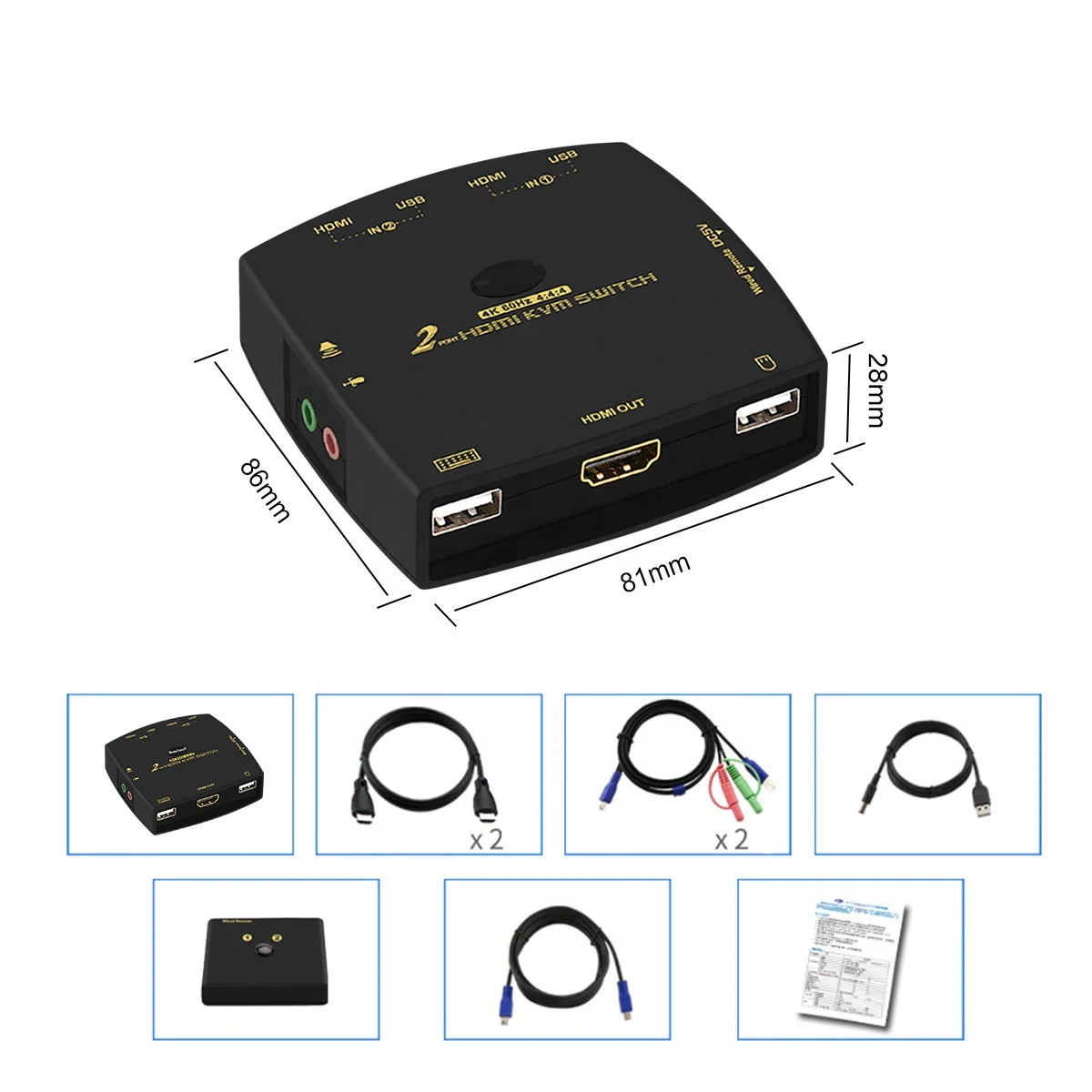  2 порта HDMI 0 KVM