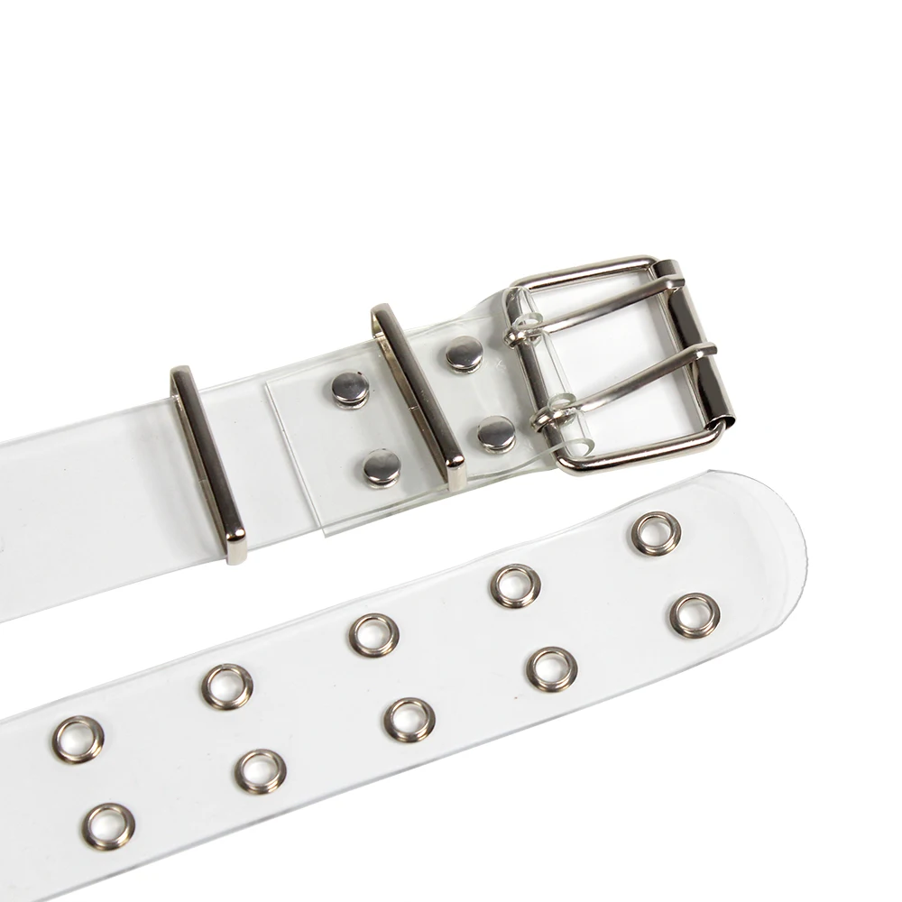 BSCI certificate Factory Selling No Hole Circular Buckle Fashion PVC Smooth Wide Lady Belt