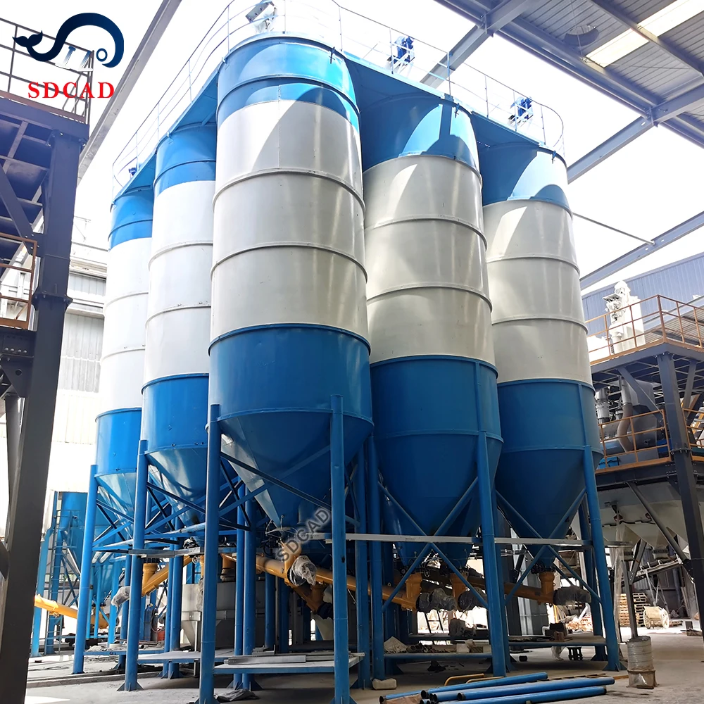 SDCAD Portland dry mortar mix plant silo batching plant lifting hopper design cement storage silos