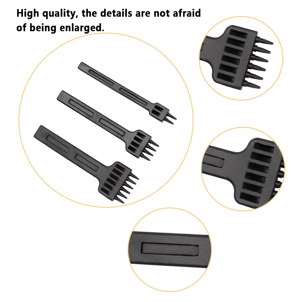 3pcs/set 2/4/6 Prong Leather Punching Tools Leathercraft Spacing Hole Craft Round Row Hole Punch