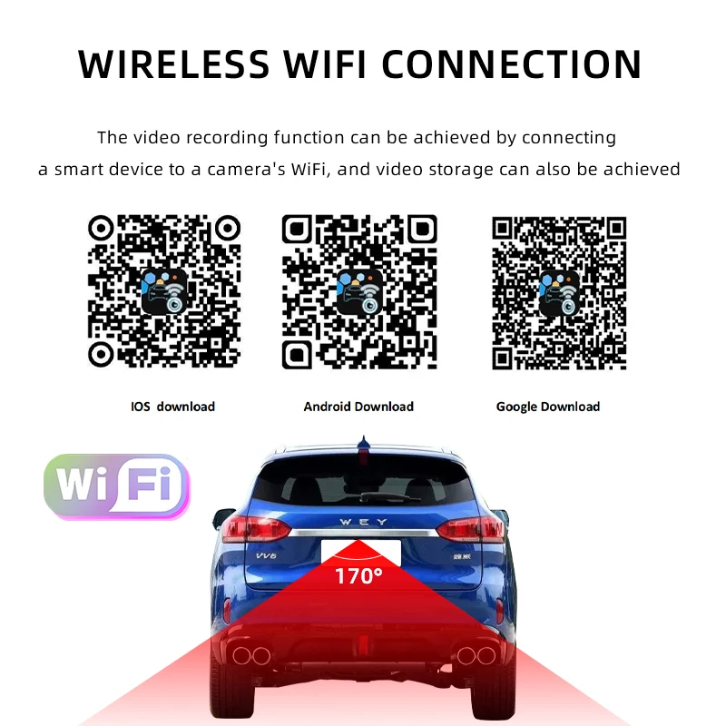 720P hd wireless wifi reverse camera starlight night vision Vehicle Dash Cam Auto Reversing Rear View Camera for iPhone/Android