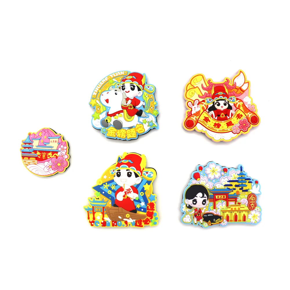 Hot sale high quality cute koi pvc magnetic sticker home decoration popular cartoon refrigerator magnet