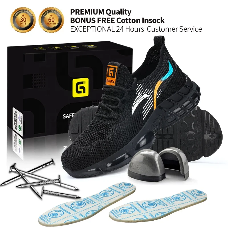 GUYISA New safety shoes lightweight TPU sole European standard steel toe safety shoes