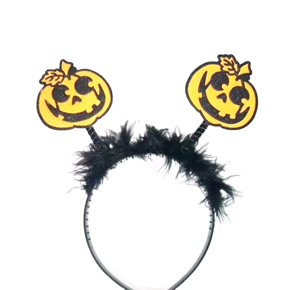 Halloween Party Cosplay Witch Headband Pumpkin Hat Headband Spider Bat Headband with feather