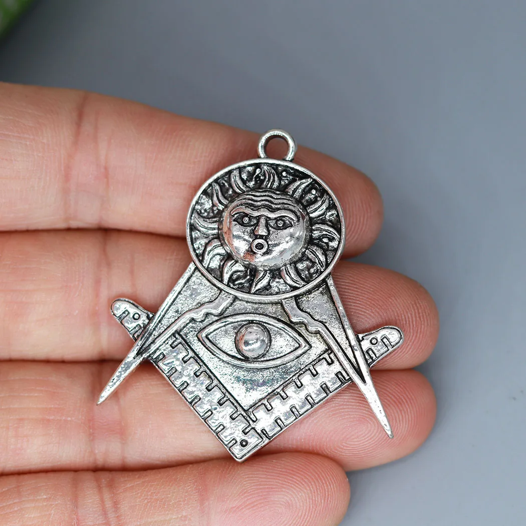 2Pcs/lot Masonic Sun Charm Pendant For DIY Necklace Handmade Jewelry Making