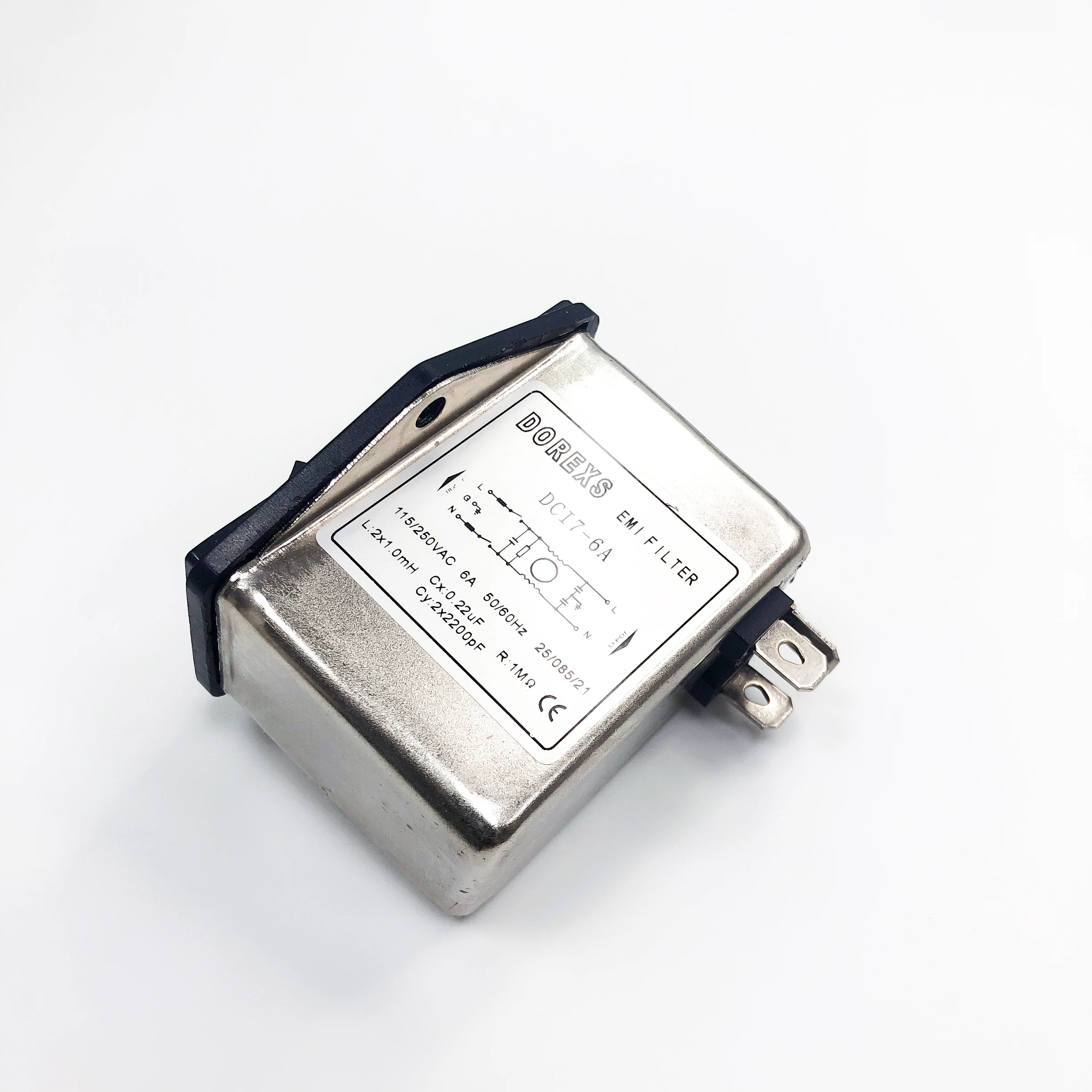  1 А 3 6 10 Вход IEC с защитной трубкой и переключателем однофазный фильтр EMI профессиональный