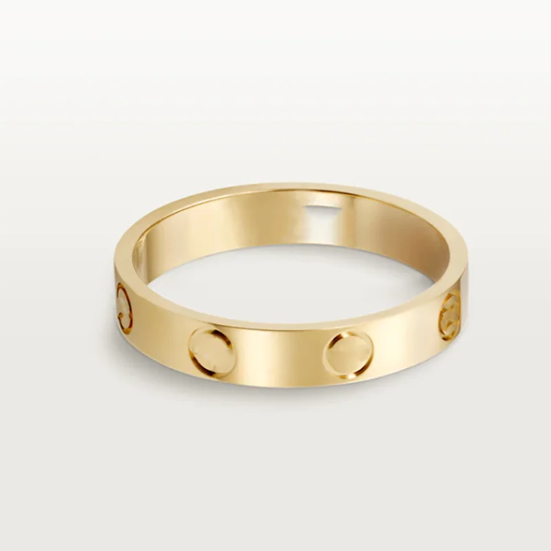 CGR004 3.6mm 18k Real Gold Love Engagement Ring Band Au750 Unisex Design Wedding Band for Women And Men Pure Gold Wedding Rings