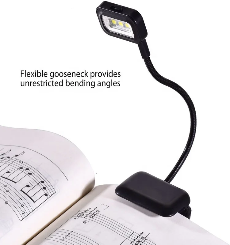 Book Light Clip-On LED Reading Light Flexible Neck with 2 Levels of Lumen Intensity for Nook, eBook Readers