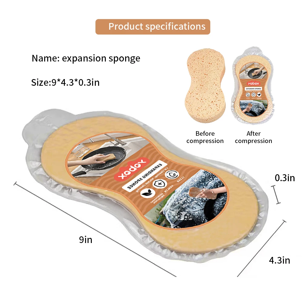 JUMBO 6-Pack Coffee-Colored Car Wash Sponges Anti-Scratch Technology Window Windscreen Bodywork Household Kitchen Sponge