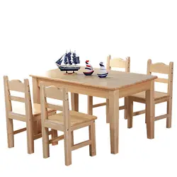 Rectangular Preschool Table and Chairs Multi- Functional Wooden Kindergarten Children Chairs and Tables