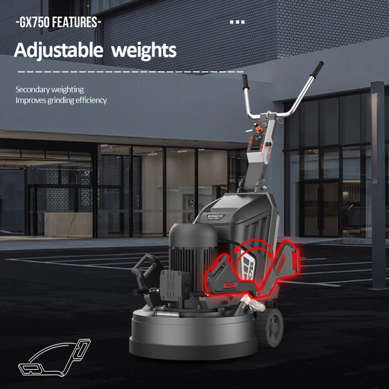 GX750 Heavy Duty Large Electric 3 Head Planetary 11KW 220V 380V 30 Inch Epoxy Concrete Grinder Floor Grinding Machine