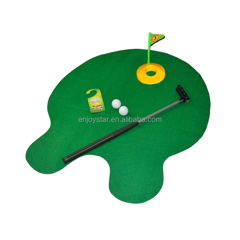 ENJOYSTAR Mini Toilet Golf Toy Set With Grass Mat Telescopic Golf Club Funny Potty Time Indoor Bathroom Putter Game For Gift