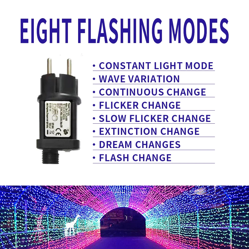 50m 100m Led Lights 8modes Festoon Waterproof Outdoor 24V Fairy Lights Rubber-insulated Wire String Lights Garden Decoration