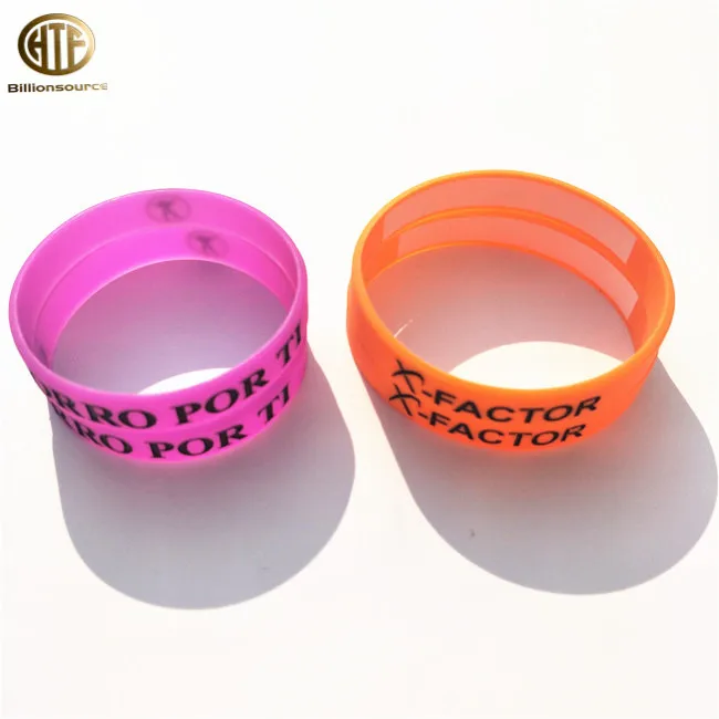 
BS-005 2021 Cool Embossed raised logo lettering silicone bracelets wristband 