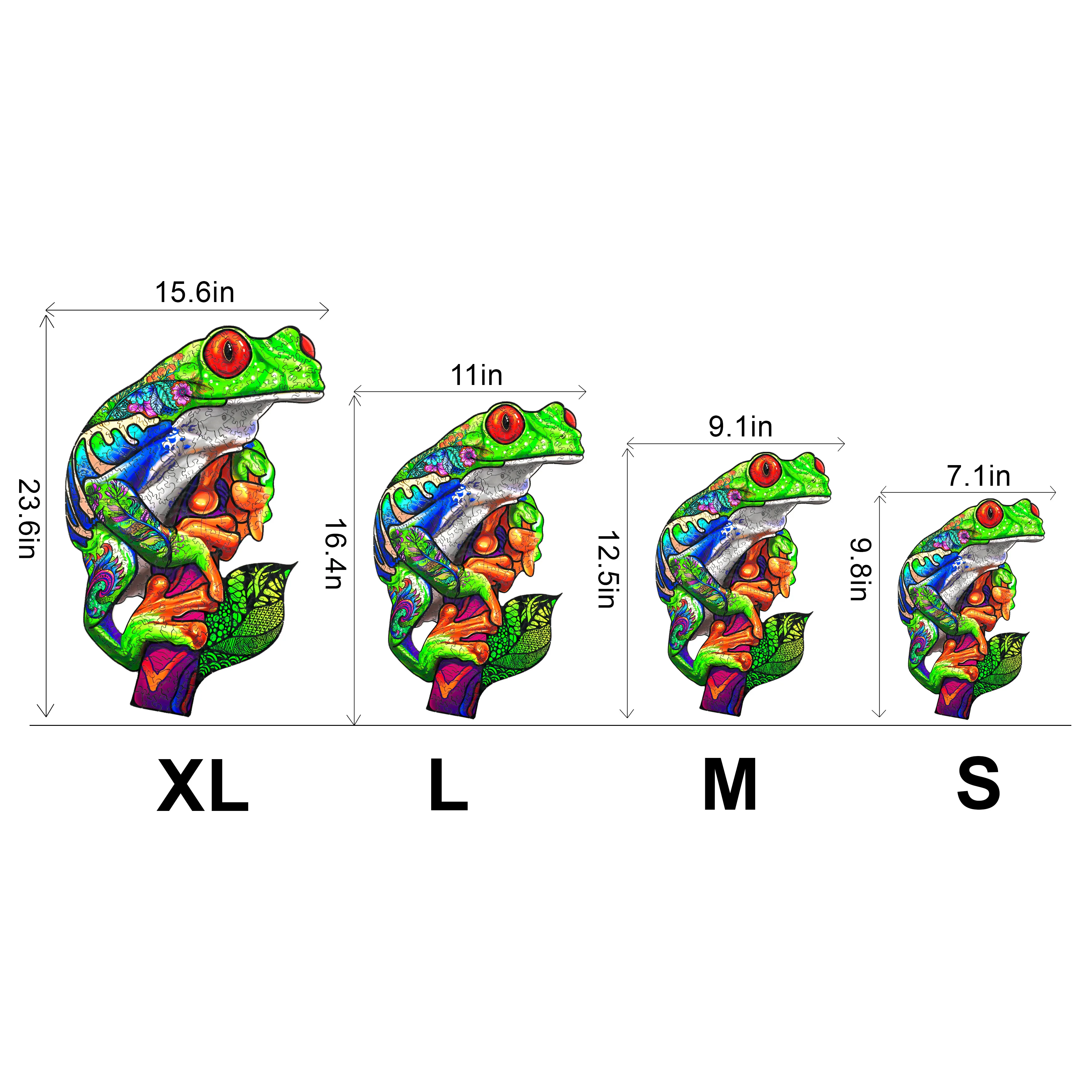 Uniquely Shaped Pieces Animal Shaped Wooden Puzzle Tree Frog Wooden Puzzle with Perfect Edge-matching