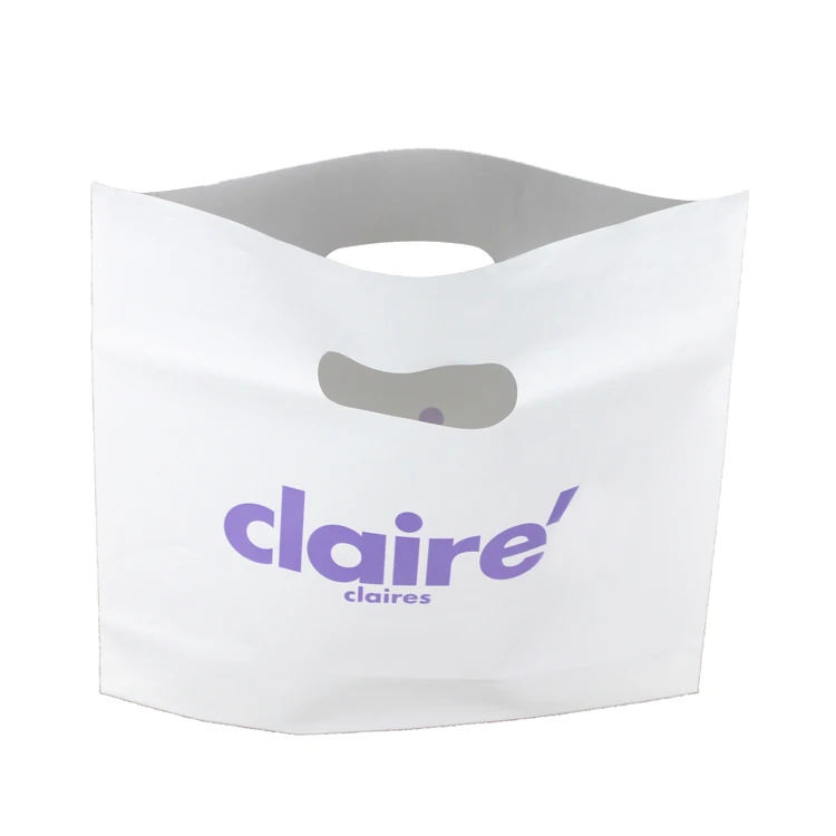 Custom Printed Logo Design LDPE/HDPE handle plastic bag die cut bag shopping bag for clothing/shoe packing