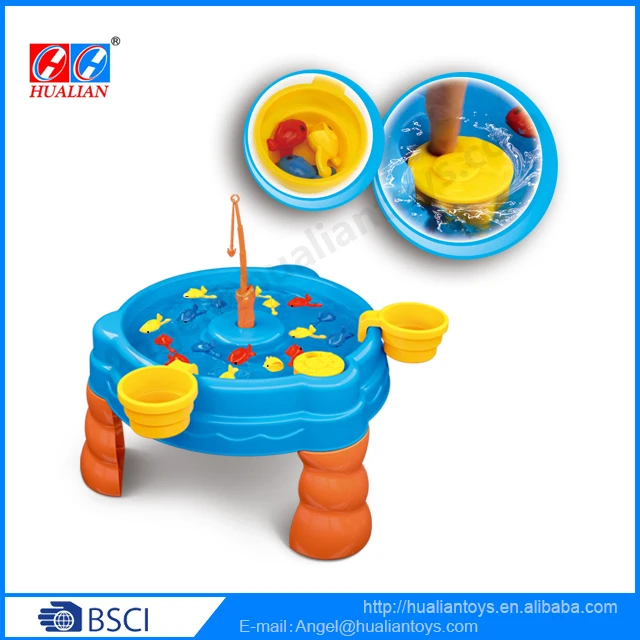 Children Funny Fishing Pole Water Table Fishing Table Game Floating Plastic Fish Toys For Toddler Bath Toys