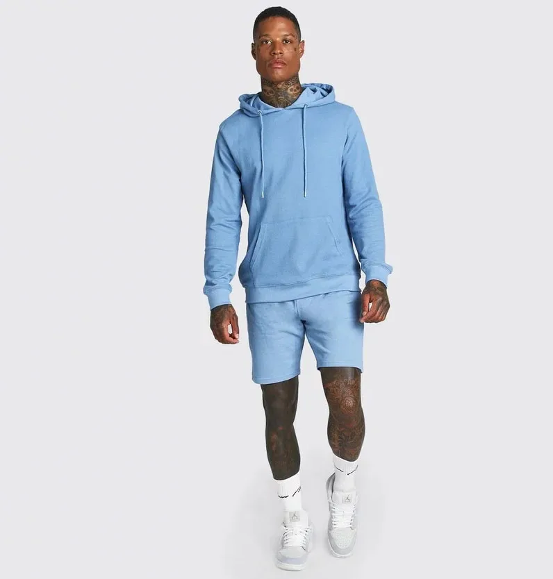 
plain cotton sweat suits wholesale Sportswear Man 2PCS SHORT SET 