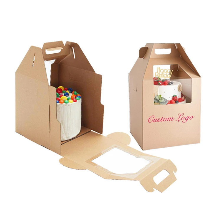 Premium white foldable cup cake bakery donuts cake boxes 12 x 12 x 6 custom print logo luxury cardboard 10 inch cake box square