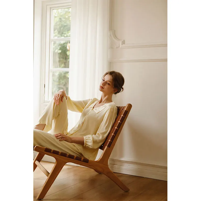 Wholesale Silklike Viscose Pajama Dress Women Sleepwear Set