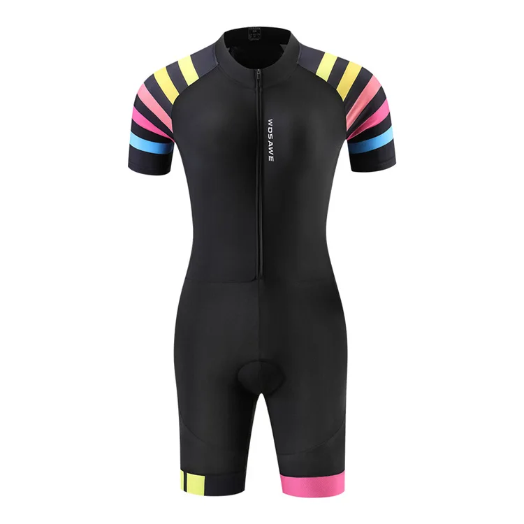 Newest women triathlon jumpsuit mountain road bike slimming breathable short sleeve cycling suit
