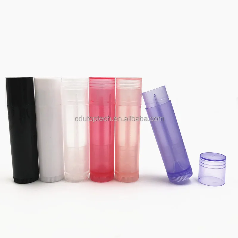 Custom Colorful Wholesale White Black Clear Mini Lip Balm Packaging 5g Empty Plastic Lipstick Tube Lip Stick Tubes