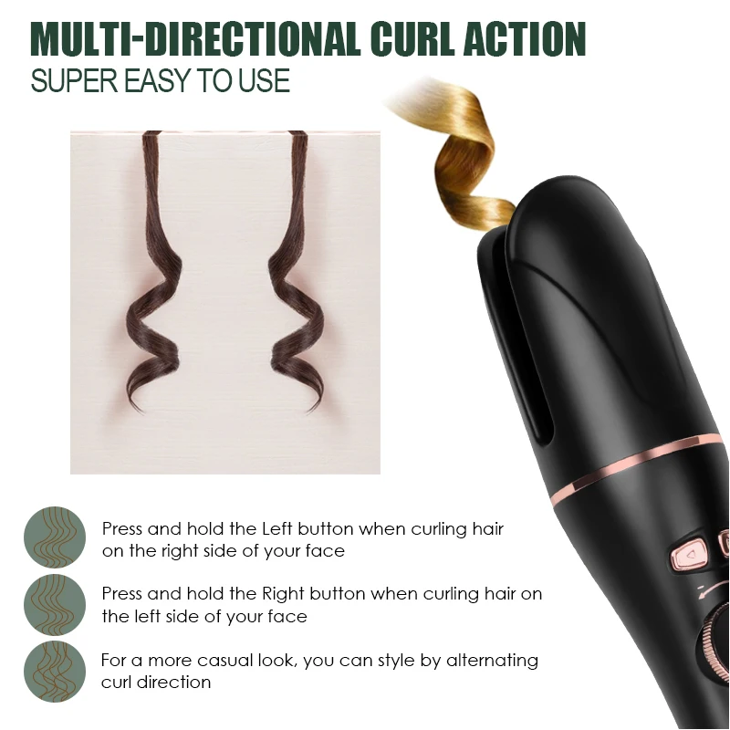 Dual Voltage Portable Magic 360 Rotating Ceramic Ionic Hair Curling Iron automatic hair curler