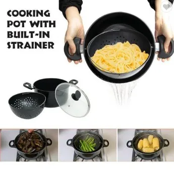 
Cooking Pot Basket Always Stays Upright Multifunction Greatest Cooking Stock Pot with Lid Cooking Pot Strainer 
