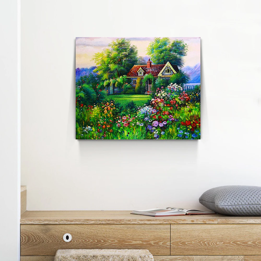 Landscape painting Wood Wall Hanging Picture Frames 30x40 Simple Photo Frame For Home Decor