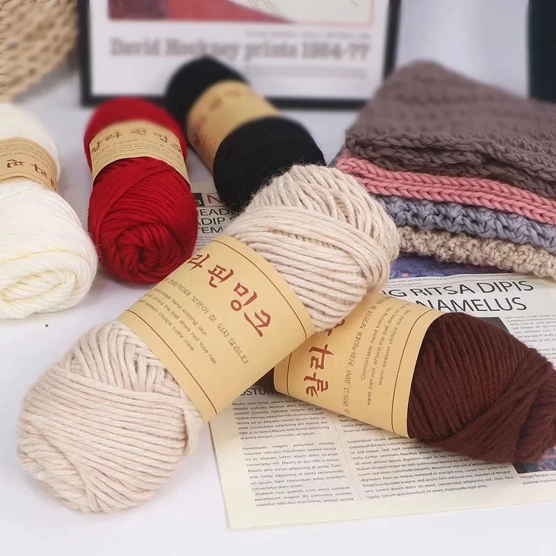 RongMeiXuan Mink yarn 100g Cashmere Wool Yarn Soft Long Hair mink Yarn for Hand Knitting