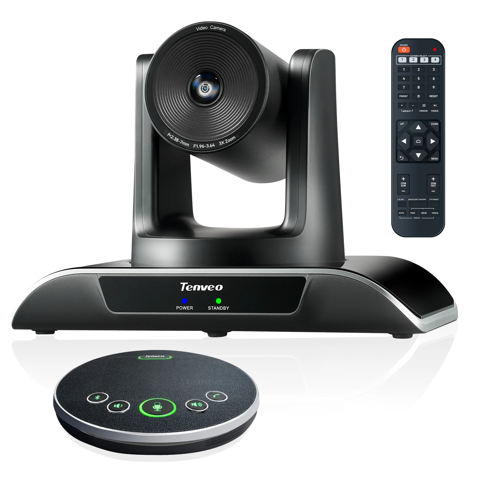 Tenveo 3X Optical Zoom Video Conferencing Camera Wireless Bluetooth Conference Speakerphone Video Conference System
